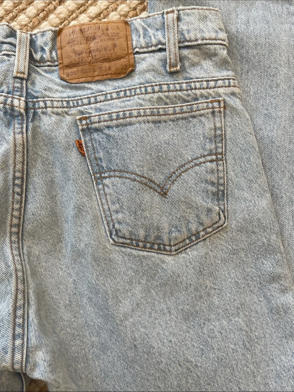 Levi’s Orange Tab 505 Light-wash 1990’s 100% Cotton Denim Jeans 34X32